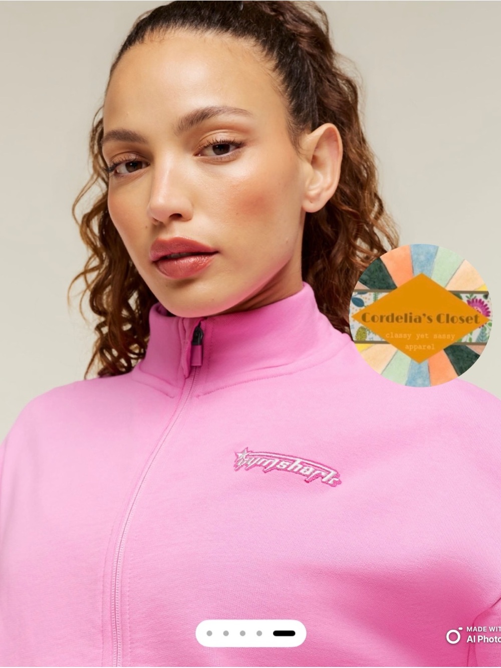 NWT! GYMSHARK Bratz Script Embroidery Full Zip Jacket in Focus Pink size Medium - Picture 4 of 13